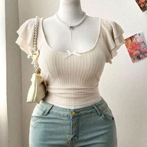 Elegant Cream Women's Top